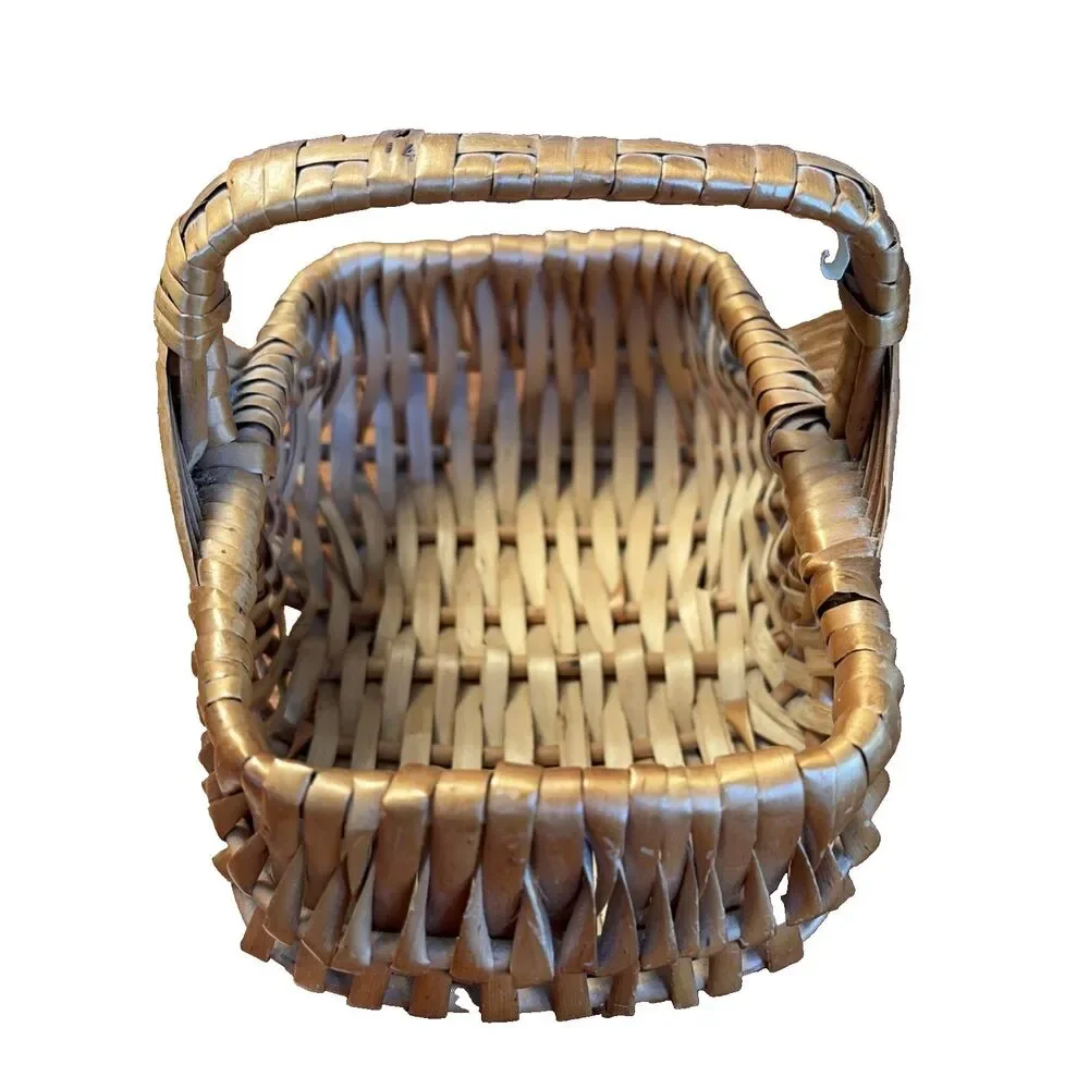 Vintage Butt Basket Gods Eye Hand Woven Primitive Egg Gathering 5 1/2